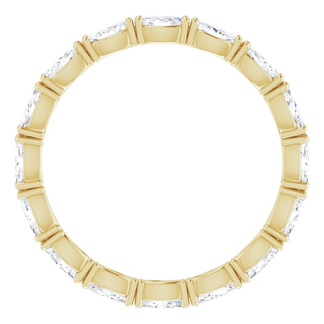 14K Gold Marquise Natural Diamond Eternity Band – 4x2 mm Stones - Yellow Gold - view 2