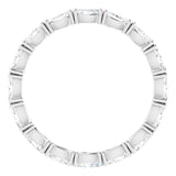 14K Gold Marquise Natural Diamond Eternity Band – 4x2 mm Stones - White Gold - view 2