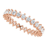 14K Gold Round Natural Diamond Eternity Band – 2.25 mm Stones - Rose Gold - view 5
