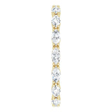14K Gold Marquise Natural Diamond Eternity Band – 4x2 mm Stones - Yellow Gold - view 4