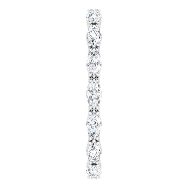 Platinum Marquise Natural Diamond Eternity Band – 4x2 mm Stones - view 4