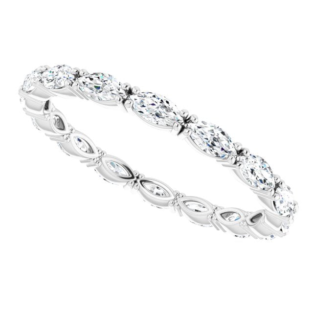 Platinum Marquise Lab-Grown Diamond Eternity Band – 4x2 mm Stones - view 5
