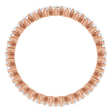 14K Gold Round Natural Diamond Eternity Band – 2.25 mm Stones - Rose Gold - view 2