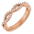 14K Gold Round Natural Diamond Infinity-Inspired Anniversary Band – 1/5 CTW (Style 123104) - Rose Gold