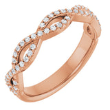 14K Gold Round Natural Diamond Infinity-Inspired Anniversary Band – 1/5 CTW (Style 123104) - Rose Gold