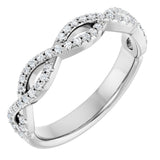 14K Gold Round Natural Diamond Infinity-Inspired Anniversary Band – 1/5 CTW (Style 123104) - White Gold
