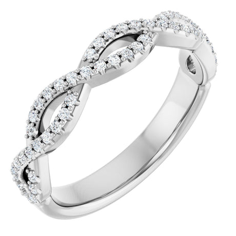 Platinum Round Natural Diamond Infinity-Inspired Anniversary Band – 1/5 CTW (Style 123104)