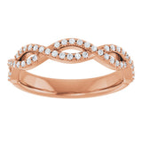 14K Gold Round Natural Diamond Infinity-Inspired Anniversary Band – 1/5 CTW (Style 123104) - Rose Gold - view 3