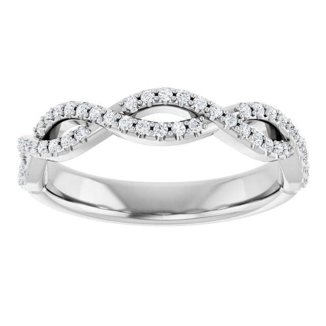 Platinum Round Natural Diamond Infinity-Inspired Anniversary Band – 1/5 CTW (Style 123104) - view 3