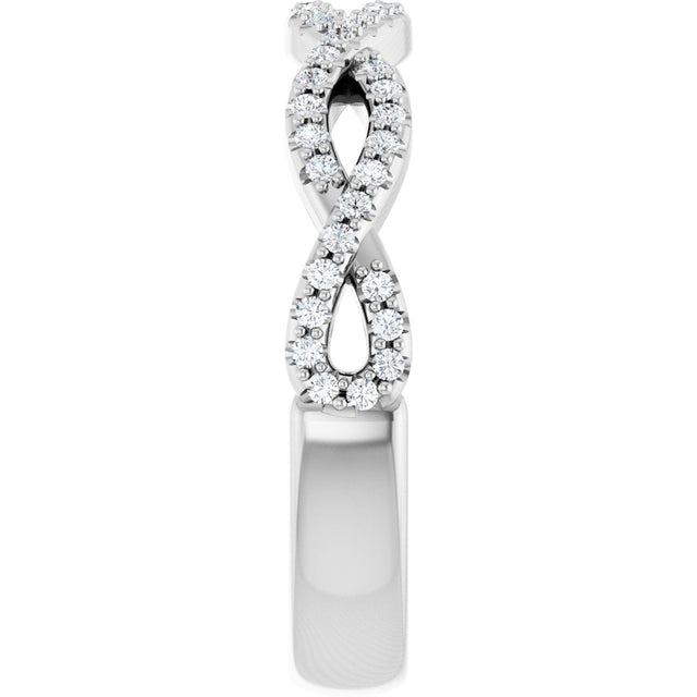 Platinum Round Natural Diamond Infinity-Inspired Anniversary Band – 1/5 CTW (Style 123104) - view 4