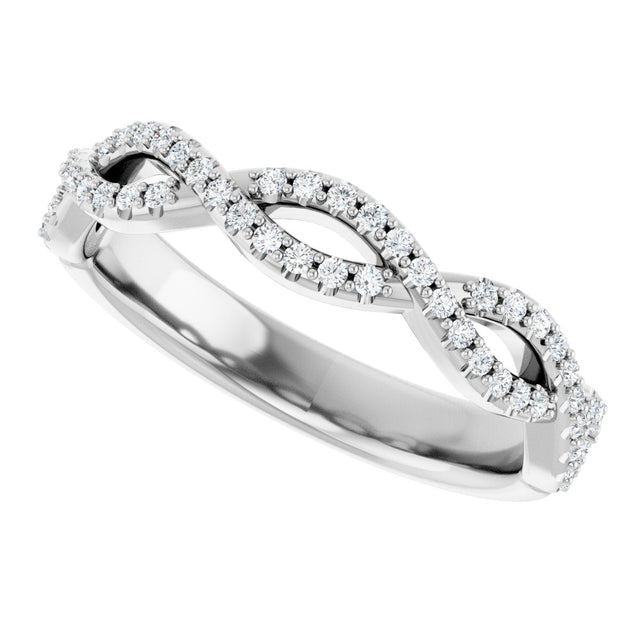 Platinum Round Natural Diamond Infinity-Inspired Anniversary Band – 1/5 CTW (Style 123104) - view 5