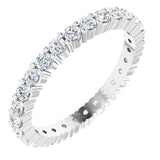 10K Gold Round Natural Diamond Shared-Prong Eternity Band – 1.75 mm Stones - White Gold