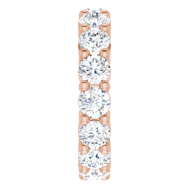 10K Gold Round Lab-Grown Diamond Shared-Prong Eternity Band – 3.8 mm Stones - Rose Gold - view 4