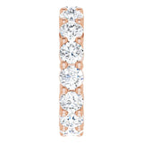 10K Gold Round Natural Diamond Shared-Prong Eternity Band – 3.8 mm Stones - Rose Gold - view 4