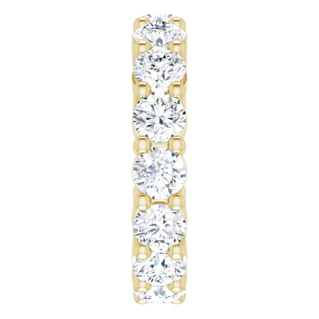10K Gold Round Lab-Grown Diamond Shared-Prong Eternity Band – 3.8 mm Stones - Yellow Gold - view 4