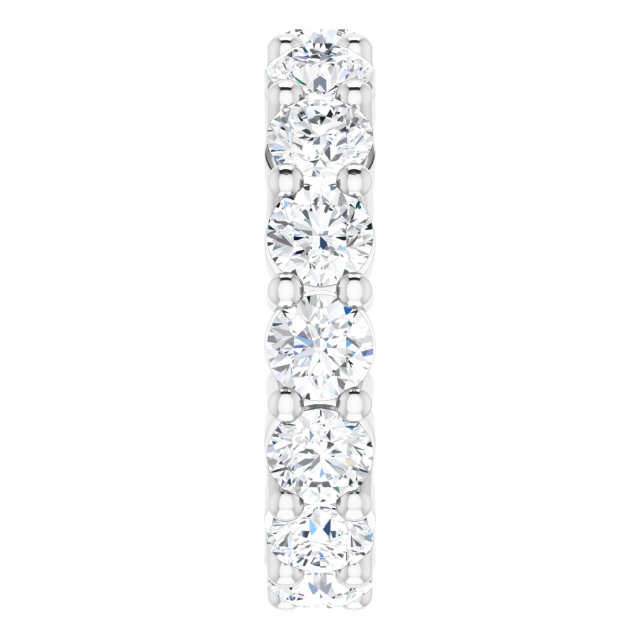 10K Gold Round Lab-Grown Diamond Shared-Prong Eternity Band – 3.8 mm Stones - White Gold - view 4