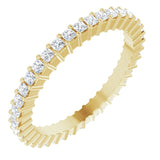 14K Gold Square Lab-Grown Diamond Shared-Prong Eternity Band – 1.25x1.25 mm Stones - Yellow Gold
