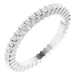 Platinum Square Lab-Grown Diamond Shared-Prong Eternity Band – 1.25x1.25 mm Stones