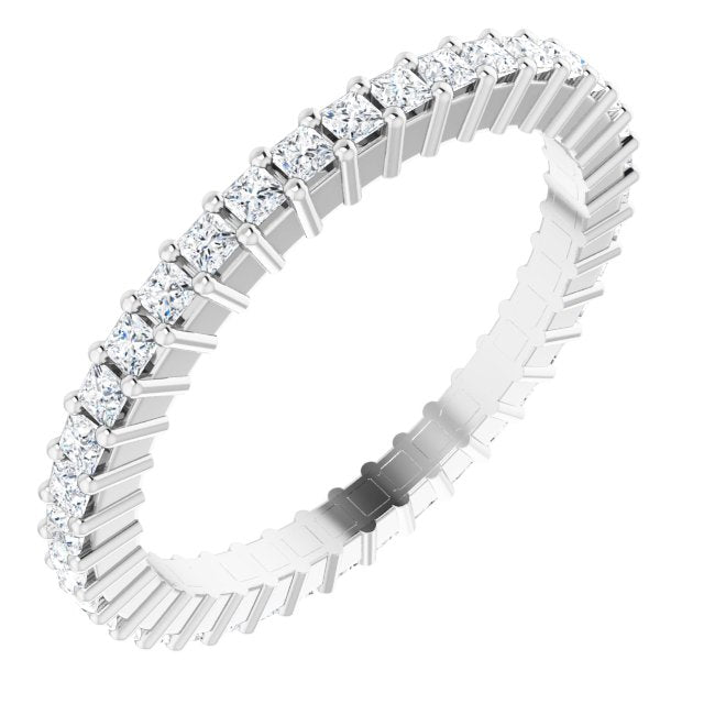 Platinum Square Lab-Grown Diamond Shared-Prong Eternity Band – 1.25x1.25 mm Stones