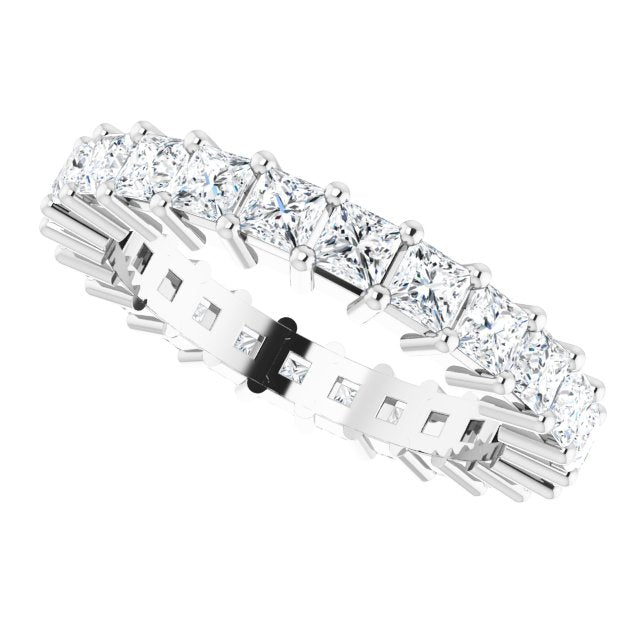 10K Gold Square Lab-Grown Diamond Shared-Prong Eternity Band – 2.25x2.25 mm Stones - White Gold - view 5