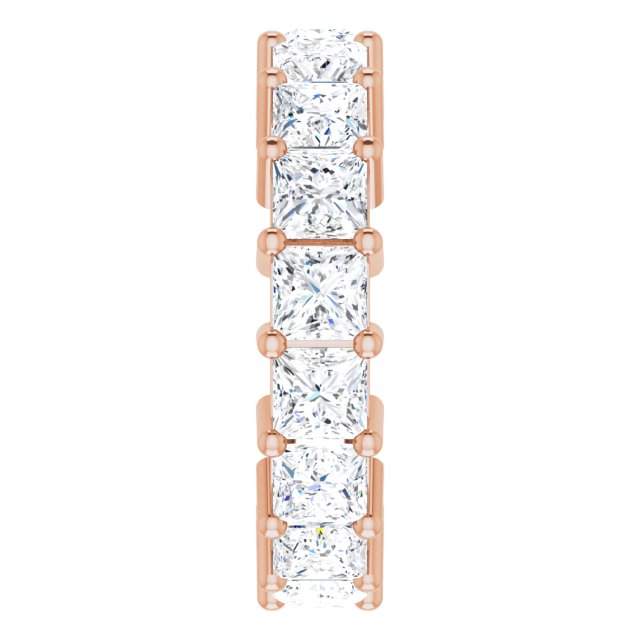 10K Gold Square Lab-Grown Diamond Shared-Prong Eternity Band – 3.5x3.5 mm Stones - Rose Gold - view 4