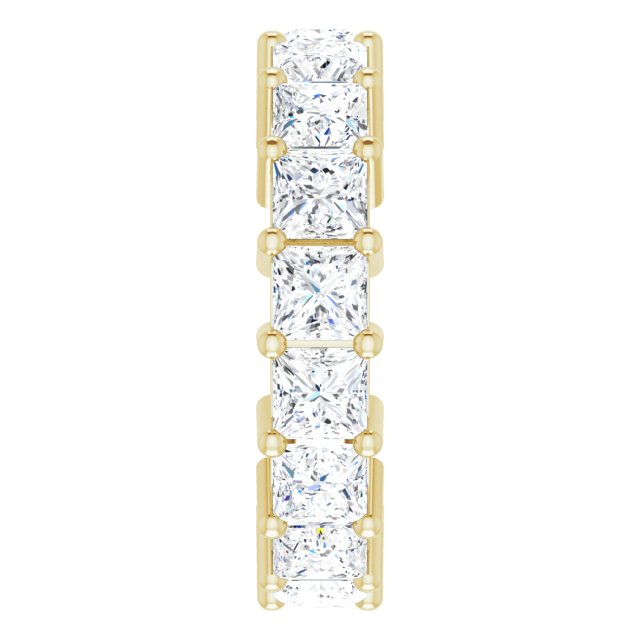 10K Gold Square Natural Diamond Shared-Prong Eternity Band – 3.5x3.5 mm Stones - Yellow Gold - view 4