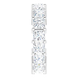 10K Gold Square Lab-Grown Diamond Shared-Prong Eternity Band – 3.5x3.5 mm Stones - White Gold - view 4