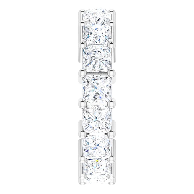 10K Gold Square Lab-Grown Diamond Shared-Prong Eternity Band – 3.5x3.5 mm Stones - White Gold - view 4