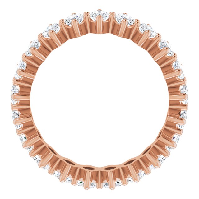 14K Gold Marquise Lab-Grown Diamond Shared-Prong Eternity Band – 4.5x2.5 mm Stones - Rose Gold - view 2