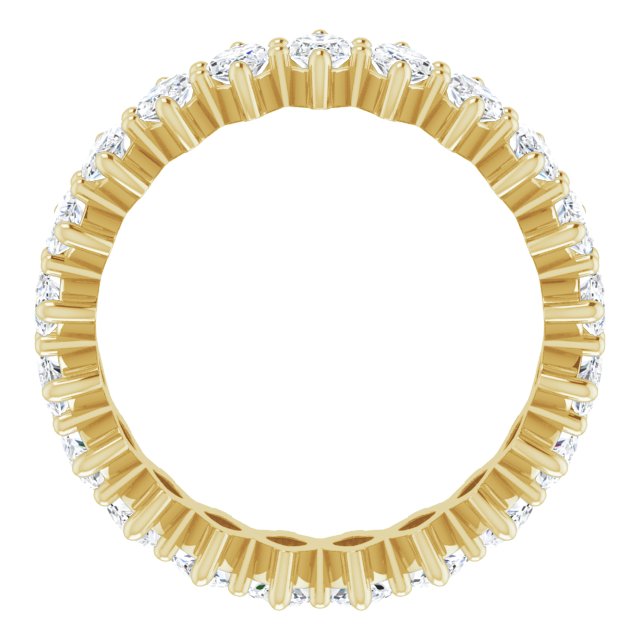 14K Gold Marquise Lab-Grown Diamond Shared-Prong Eternity Band – 4.5x2.5 mm Stones - Yellow Gold - view 2