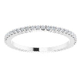 10K Gold Round Natural Diamond Shared-Prong Eternity Band – 1 mm Stones - White Gold - view 3