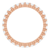 10K Gold Round Lab-Grown Diamond Shared-Prong Eternity Band – 1.75 mm Stones - Rose Gold - view 2