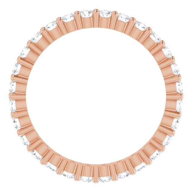 10K Gold Round Lab-Grown Diamond Shared-Prong Eternity Band – 1.75 mm Stones - Rose Gold - view 2