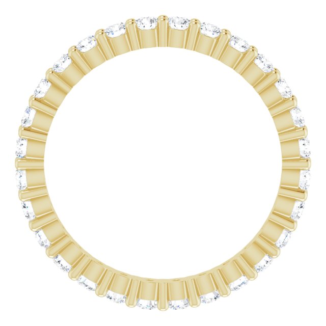 10K Gold Round Lab-Grown Diamond Shared-Prong Eternity Band – 1.75 mm Stones - Yellow Gold - view 2