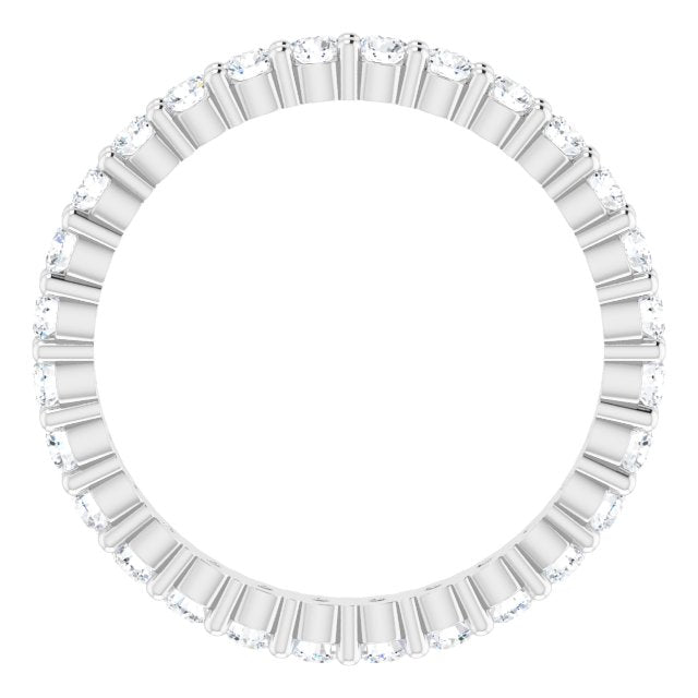 10K Gold Round Lab-Grown Diamond Shared-Prong Eternity Band – 1.75 mm Stones - White Gold - view 2