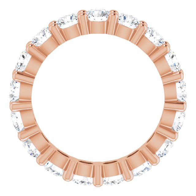 10K Gold Round Lab-Grown Diamond Shared-Prong Eternity Band – 3.2 mm Stones - Rose Gold - view 2