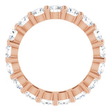 10K Gold Round Natural Diamond Shared-Prong Eternity Band – 3.2 mm Stones - Rose Gold - view 2