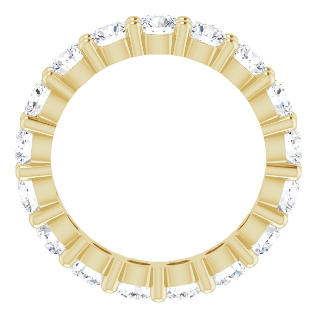 10K Gold Round Natural Diamond Shared-Prong Eternity Band – 3.2 mm Stones - Yellow Gold - view 2