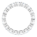 10K Gold Round Natural Diamond Shared-Prong Eternity Band – 3.2 mm Stones - White Gold - view 2