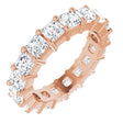 14K Gold Asscher Lab-Grown Diamond Shared-Prong Eternity Band – 3x3 mm Stones - Rose Gold