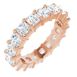 14K Gold Asscher Lab-Grown Diamond Shared-Prong Eternity Band – 3x3 mm Stones - Rose Gold