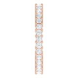 10K Gold Square Natural Diamond Shared-Prong Eternity Band – 1.5x1.5 mm Stones - Rose Gold - view 4