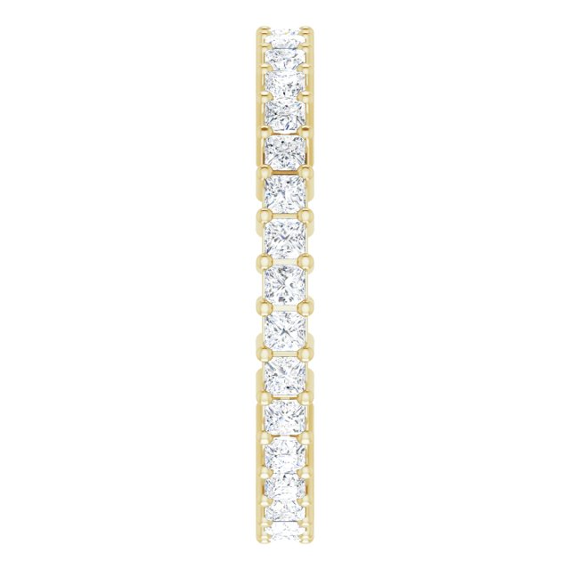 10K Gold Square Lab-Grown Diamond Shared-Prong Eternity Band – 1.5x1.5 mm Stones - Yellow Gold - view 4