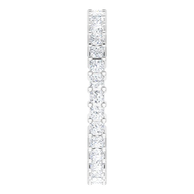10K Gold Square Natural Diamond Shared-Prong Eternity Band – 1.5x1.5 mm Stones - White Gold - view 4