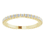 10K Gold Round Natural Diamond Shared-Prong Eternity Band – 1.3 mm Stones - Yellow Gold - view 3