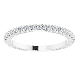 10K Gold Round Natural Diamond Shared-Prong Eternity Band – 1.3 mm Stones - White Gold - view 3