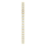 10K Gold Round Lab-Grown Diamond Shared-Prong Eternity Band – 1 mm Stones - Yellow Gold - view 4