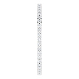 10K Gold Round Lab-Grown Diamond Shared-Prong Eternity Band – 1 mm Stones - White Gold - view 4