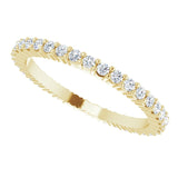 10K Gold Round Lab-Grown Diamond Shared-Prong Eternity Band – 1.3 mm Stones - Yellow Gold - view 5