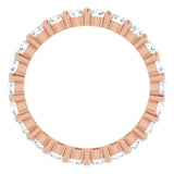 10K Gold Round Lab-Grown Diamond Shared-Prong Eternity Band – 2.25 mm Stones - Rose Gold - view 2
